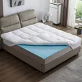 AMBINESS® Matratzen Topper mit Memory Foam Gel Kern | 7 Größen | 80x200cm - 180x200cm | 7cm Gelschaum Matratzentopper | Spannumrandung temperaturregulierend Maschinenwaschbar | Öko-Tex | 90x200cm