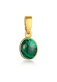 Nenalina Kettenanhänger Edelstein Malachit Cabochon Oval 925 Silber