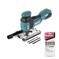Makita DJV 181 Z Akku Stichsäge 18 V + 5x Makita L-2 Stichsägeblatt für Holz