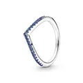 PANDORA Ring Timeless Funkelnder Wunsch Silber, blaue Kristalle 196316C02 58