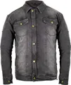 Herren Motorradjacke Biker Jeans Jacke mit Protektoren in Dunkelgrau(S)