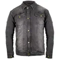 MDM Motorradjacke Motorrad Jeans Jacke mit Protektoren in Schwarz, Grau oder Blau erhältlich grau S