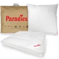 PARADIES Sommerdecke 155x220 Set mit Kissen 80x80 - Prima Bio Sommerbettdecke + Softy Top Bio medium Kopfkissen, Bettzeug 155x220 Set
