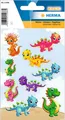 HERMA Sticker MAGIC "kleine Dinos" aus Glitterfolie matt 1 Blatt à 9 Sticker
