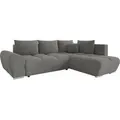 MIRJAN24 Ecksofa Forrest, mit Schlaffunktion und Bettkasten, L-Form Sofa (Velo 635, Ecksofa: Rechts) - Grau