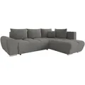 Mirjan24 Ecksofa, Greige, Textil, 5-Sitzer, Ottomane rechts,L-Form, 290x183 cm, Wohnzimmer, Sofas & Couches, Wohnlandschaften, Ecksofas