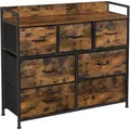 Vasagle Kommode LTS137B01, braun, vintage, mit 7 Schubladen, 98 x 85 x 28,5cm