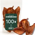 Breers Pet Food Schweineohren getrocknet 100 Stück Kausnack Hundeleckerlie, Einzelfuttermittel für: Hunde, Harter Kauartikel, Leckerli getreidefrei, Hundesnack zuckerfrei