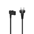 Hama Netzkabel 90° abgewinkelt, 5 m (französischer Stecker mit Erde auf Buchse IEC C13, abgewinkelt, geschützter Kontakt, für PC, Monitor, Drucker) schwarz