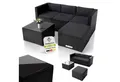 Juskys Gartenlounge-Set Punta Cana, (Set, Sitzgruppe), Polyrattan Sitzgarnitur mit 1 Tisch, 1 Sofa und 1 Hocker