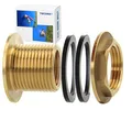 tecuro Regentonnendurchführung IG 3/4 Zoll x AG 1 Zoll, 29 mm Länge, robuste und langlebige Adapterlösung für die einfache Wasserspeicherung