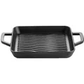 Gusseiserne Grillpfanne 25 x 25cm schwarz, mit 2 Griffen