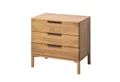 Woodek Design Kommode HARRY aus massiver Eiche, natur, 3 Schubladen (Soft-Close-Metallschienen, 1 St., mit matter Lackierung), Breite 70 cm, Tiefe 45 cm, Höhe 68 cm