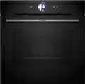 Bosch HBG7363B1, Serie 8 Smarter Einbau-Backofen, 60 x 60 cm, Made in Germany, Schwarz, Schmutzabweisend & Selbstreinigend, Air Fry, Bosch Assist Automatik, 4D Heißluft, Farb-Touchscreen & Bedienring