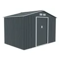 Hattoro S200 Metall Gerätehaus Mit Bodenrahmen Gartenschuppen 7,3 m³ Satteldach Dunkelgrau