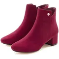 LASCANA Sommerstiefelette Stiefelette mit bequemen Blockabsatz, Ankle Boots, Stiefel VEGAN rot 43