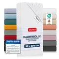 Blumtal® Baumwollspannbettlaken für Topper 90x200 cm - Basics Jersey - Oeko-TEX zertifiziert