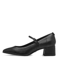 Tamaris Damen Pumps Riemchen Leder Blockabsatz 1-22311-43, Größe:38 EU, Farbe:Schwarz