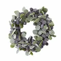 Loberon Kranz Épine, Mix aus echten Distelblüten und Kunst-Eukalyptus, handgefertigt, Türkranz, Dekoration, Schaumstoff, Polyester, lila/grün
