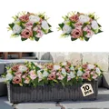 VEVOR Kunstblumen Blumenkugeln Hochzeit Blumenarrangement 24x24x12cm Rosa/Weiß