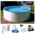 Rundpool CLEAR POOL "MAUI I", weiß, H:120cm Ø:300cm, Schwimmbecken, inkl. umfangreichem Zubehör in verschiedenen Größen