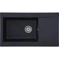 Respekta Mineralite Einbauspüle Denver 86 x 50 cm Schwarz