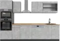 Küchenzeile Vicco R-Line Beton 300 cm mit Hochschrank, ohne Arbeitsplatte, Model 53650