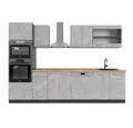 Vicco Küchenzeile R-Line, Beton/Anthrazit, 300 cm mit Hochschrank, ohne Arbeitsplatte