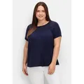 Sheego T-Shirt Große Größen mit Spitzeneinsatz, aus Viskosejersey blau 48