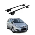 OMAC Dachtrager Quertrager fur Opel Zafira B 2005-2014 – City Crash getestet – ISO PAS 11154:2006 – Abschliessbar – Max 75 kg – 2 Stangen Schwarz