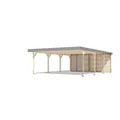 KARIBU Carport-Rückwand, BxH: 528 x 210 cm, braun, passend für: Doppelcarport