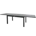 di volio Gartentisch Galipo ausziehbar 135-270 cm – Wetterfester Terrassentisch aus Aluminium für 6-12 Personen – Esstisch in Holzoptik mit verstellbaren Beinen (Grau)