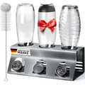 Loco Bird Flaschenhalter für 3 Flaschen - kompatibel Sodastream-Flaschenhalter aus Edelstahl - Abtropfgestell Flaschen - Flaschentrockner für Sodastream Crystal 3.0 - Flaschenständer zum Abtropfen