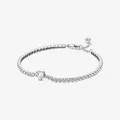 PANDORA Funkelndes Herz Tennisarmband Sterlingsilber Länge 18 cm 590041C01