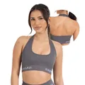 SMILODOX Sport BH Damen Azura, Nahtloses & Rückenfreies Crop Top, Neckholder Sport Bra mit Starken Halt und Kompressionsgefühl, Yoga Tank Top, Sportunterwäsche für Fitness, Gym, Alltag & Pilates