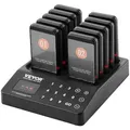 VEVOR Restaurant-Pager-System, Kabelloses Warteschlangensignal mit 400 m Reichweite, Piepser zur Rufannahme von Gästen mit Vibration und Blinken, 10 Pager für Imbisswagen, Kirche, Kindergarten
