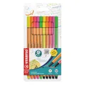 STABILO - Fineliner & Filzstifte - point 88 + Pen 68-10er Pack - Neonfarben