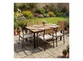 Juskys Akazienholz Gartengarnitur Rhodos - Tisch, 6 Stühle & Auflagen - Gartenmöbel Set - Holz Möbel