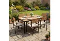 Juskys Gartenlounge-Set Rhodos, (Set, 7-tlg., Sitzgruppe), mit Tisch, 6 Stühlen & Kissen, elegante Holzelemente
