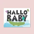 Postkarte Baby "Hallo Baby Jungen", Baby Geschenk, Geschenk zur Geburt