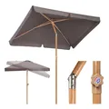Sekey Balkonschirm Rechteckig Holzoptik 200×125 cm, Verstellbare Höhe & Neigung, UPF 50+ Sonnenschutz