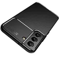 AVANA Hülle für Samsung Galaxy S22 Schutzhülle Flexibles Slim Case Schwarz Schutz Silikon TPU Schale Kratzfest Handyhülle Bumper Cover Carbon Optik