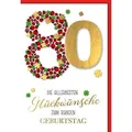 Verlag Dominique Grußkarten 80. Geburtstag - Karte mit Umschlag - Marienkäfer