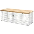 BELLISSA Gabionenbank "Profi", BxHxL: 55 x 54 x 155 cm, Douglasienholz/Stahl - silberfarben