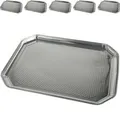 Papstar Servierplatte 85068, 35 x 26cm, Aluminium silber, eckig, 5 Stück