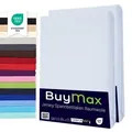 Buymax Spannbettlaken 140x200cm Doppelpack 100% Baumwolle Spannbetttuch Bettlaken Jersey, Matratzenhöhe bis 25 cm, Farbe Weiß - Weiß