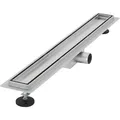 Luxebath - Duschrinne 70cm 2in1, Befliesbar, Extra Flach, Edelstahl, Silber, Doppelseitige Bodenablauf, Komplettset Bodenbefestigung, Duschablauf, Siphon Mit Geruchsstop, Haarsieb, Ablaufrinne Dusche