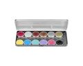 thetru Theaterschminke Wasserschminke Pastel & Shimmer - Palette mit 12 F, Schminkkasten mit hochwertiger Farbe für Gesichts-Make-up und Bodypai