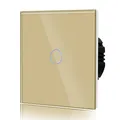 Touch Lichtschalter aus Glas, Modern Schalter Unterputz, Wandschalter mit LED...