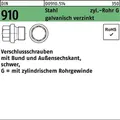 Din 910 Verschlussschraube Vg 3/8' Stahl 5.8 Galvanisch Verzinkt Ask Mit Bund 50 Stk